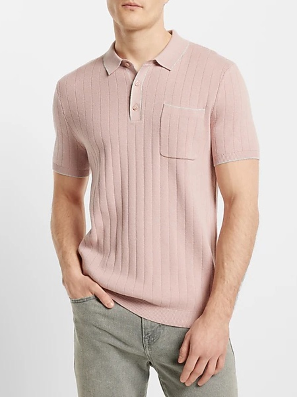 Express Modern Prep Short Sleeve Sweater Polo